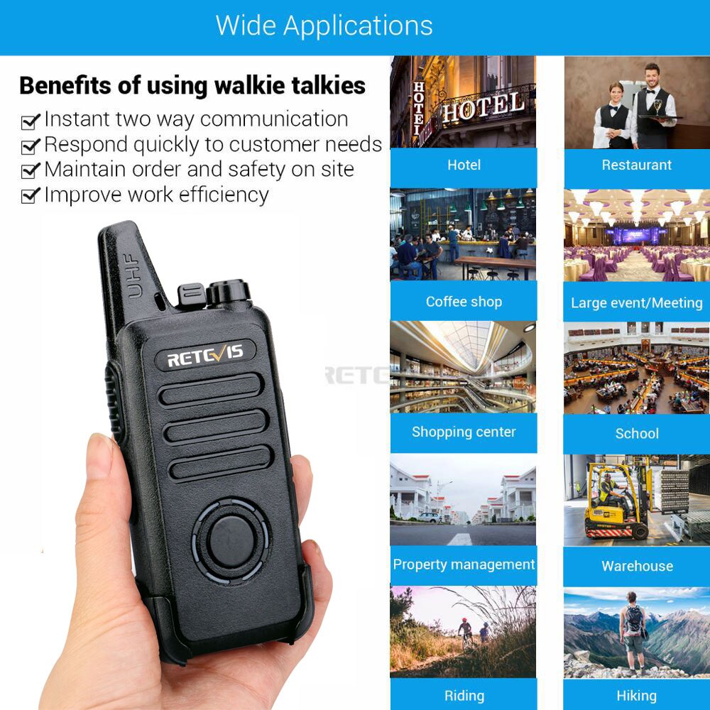 RETEVIS RT22S Walkie Talkie 2pcs Retevis RT22S 2W Portable Two-way Radio Station VOX USB Charging Hidden Display Hiking Travel