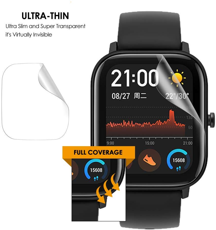 1/3/5 kpl läpinäkyvä täyskansi kirkas pehmeä näytönsuojakalvo huami amazfit gts sport hd film mattakalvo näytönsuoja