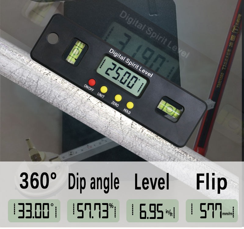 100/150/200mm Digital Level Box Electronic Angle Gauge Protractor Angle Finder Bevel Gauge With Magnetic Base