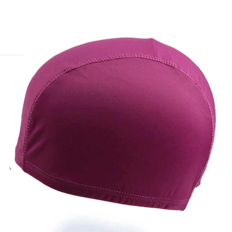Badmössor för män barn öron badmössa långt hår sport simma polyester skydda poolhatt för vuxna tryck badmössor  sw712: Lila