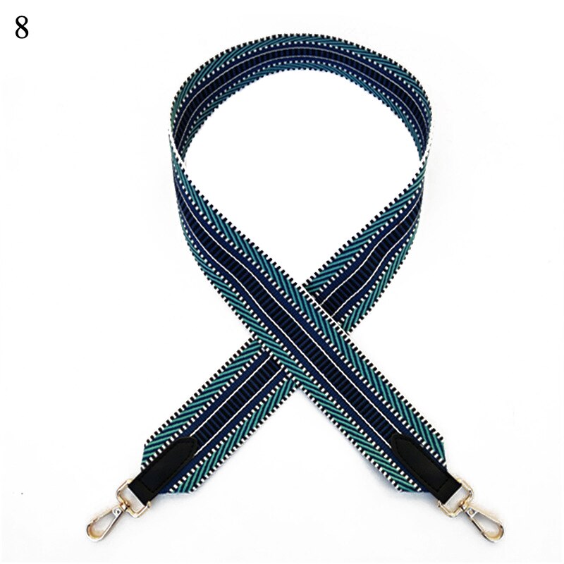 Mode Streep Vrouwen Handtas Handvat Schoudertas Riem Multicolor Etnische Stijl Gouden Gesp Zak Riem Tas Accessoires 105cm