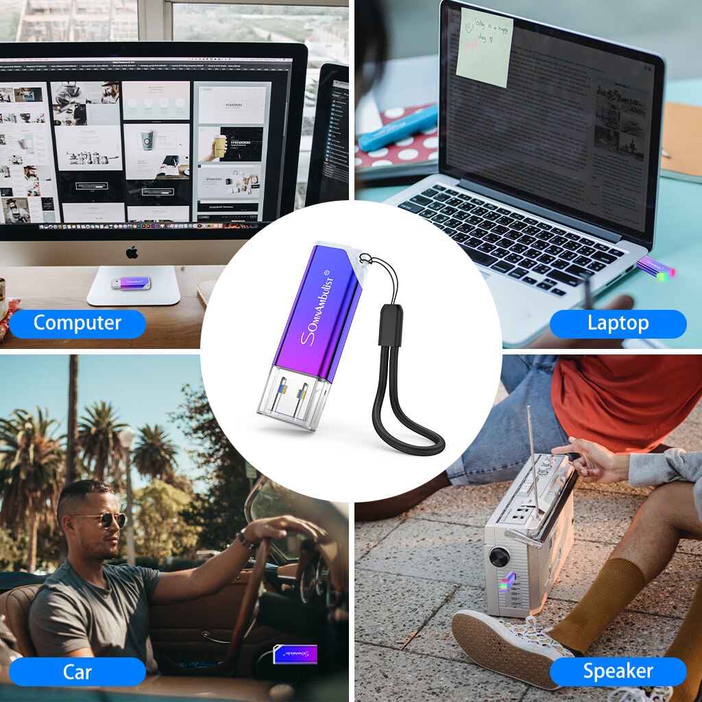 Memoria USB 3,0 de Metal con gradiente fino, 8GB, 16GB, 32GB, 64GB, 128GB, 256GB, externa, 3,0
