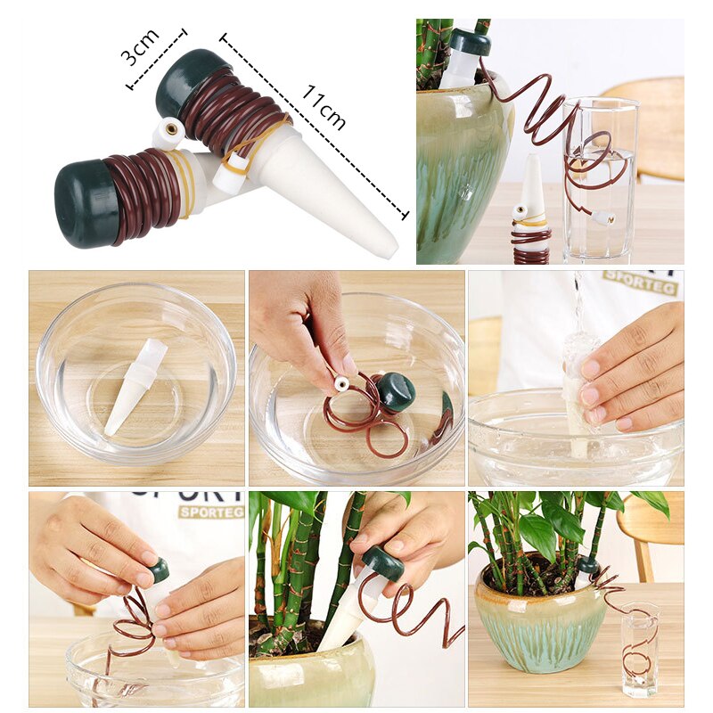 Garden waterer DropShipping0.92+1 Waterer Tool Indoor Plants Automatic Drip Irrigation Watering System Flower Pot Waterer Tool