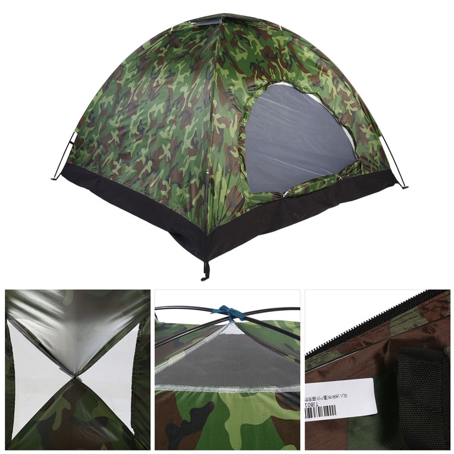 Kamouflage Campingtält - Ultralätt - 3-4 Personer - Utomhus - Vattentätt 1500mm - Aluminiumlegering