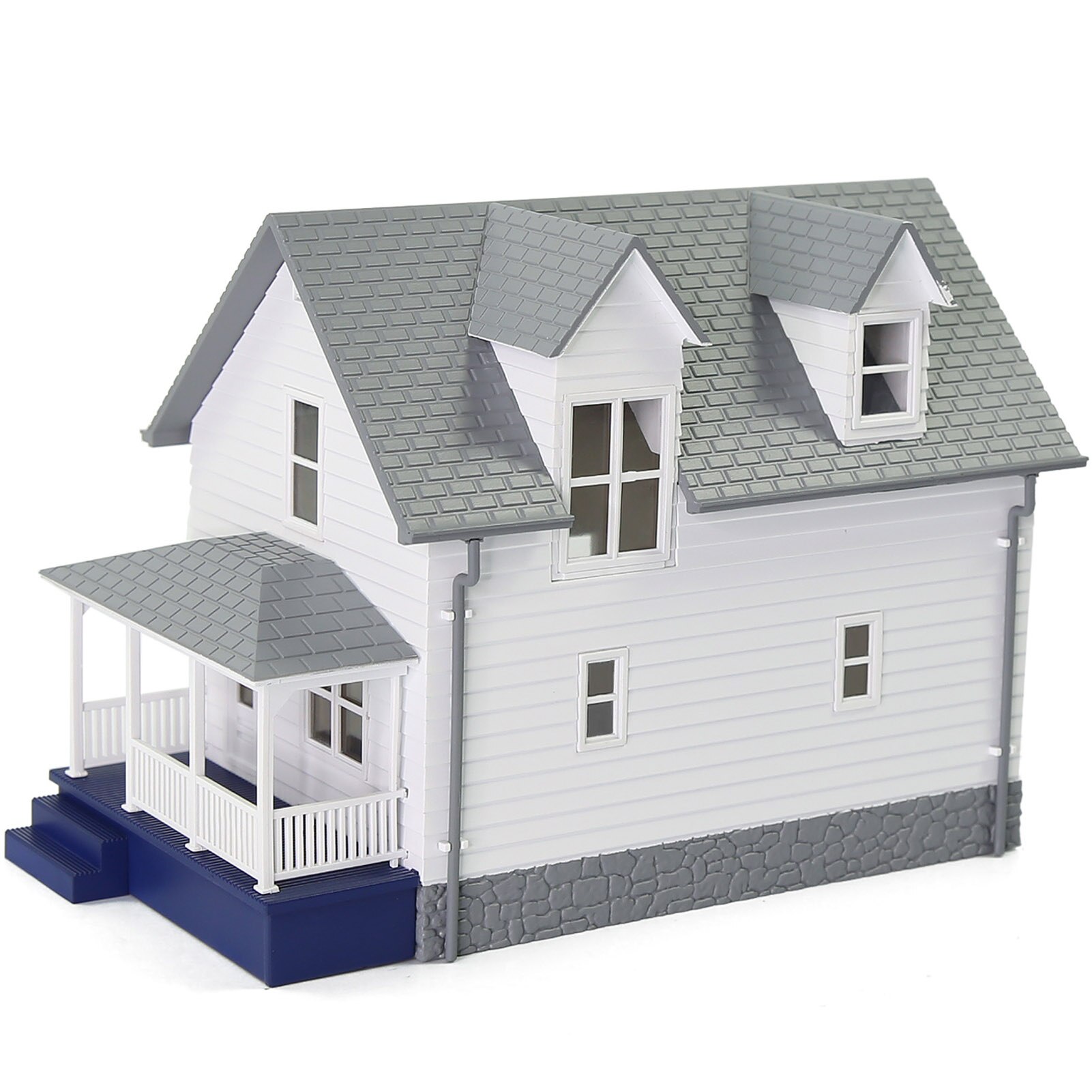 One Set O Scale 1:50 Model House Railway Layout Assembled Architectural Building JZO01: White