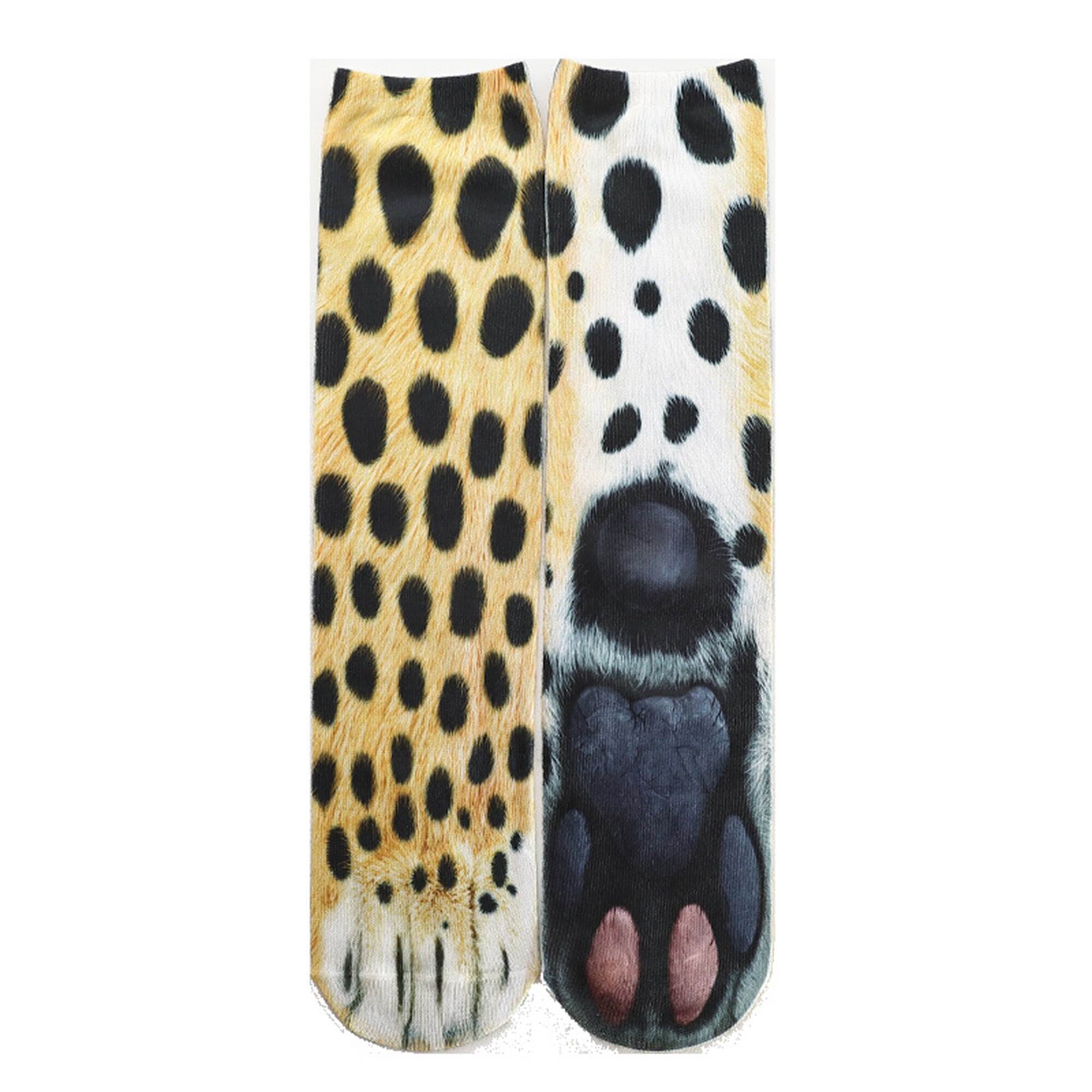 Bomuld sjove sokker kvinder kawaii print animal paw søde sokker 3d print hund kat pote afslappet glad høj ankel mænd sokker