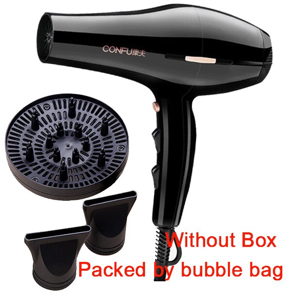 Confu-secador de pelo de 2300W, para barbería familiar, alta potencia, aire y frío, no daña el cabello: 3 gifts without box / UK