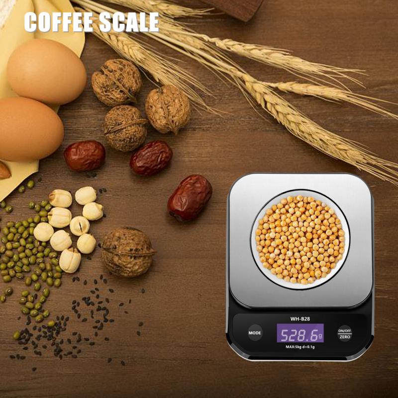 Electronic Coffee Scale Hand Versatile Bar Electronic Kitchen Scales Gram Scale 5kg 0.1g Kitchen Scale LED Display Food Scale