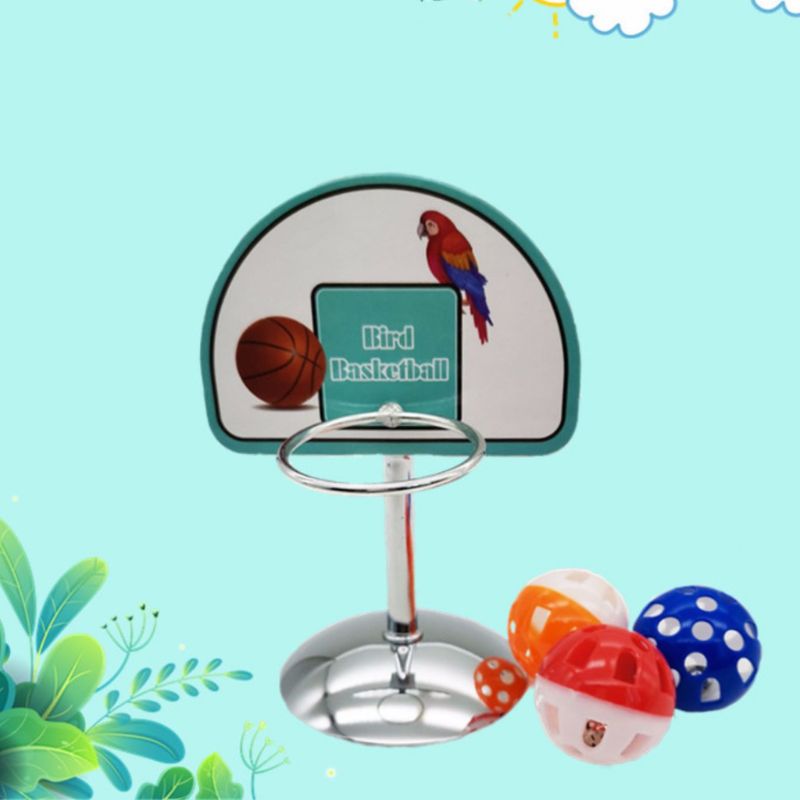 Accesorios de aro de baloncesto para mascotas, juego de juguetes para masticar, bolas, campanas, periquito, loro, rompecabezas