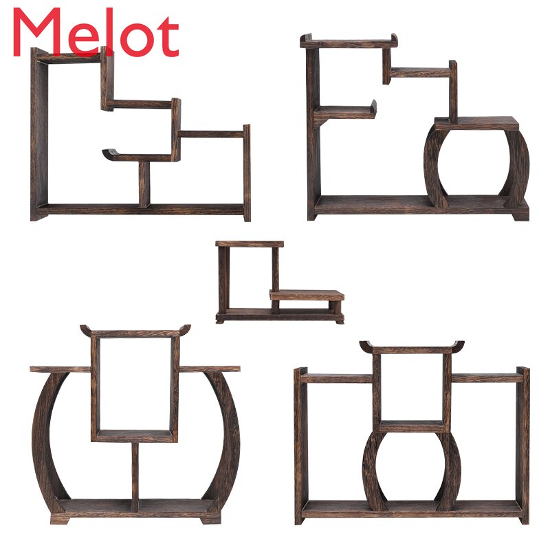 Small Solid Wood Chinese Style Tea Pot Tray Burn Paulownia Hand Polished Antique-and-curio Shelves Teapot Set