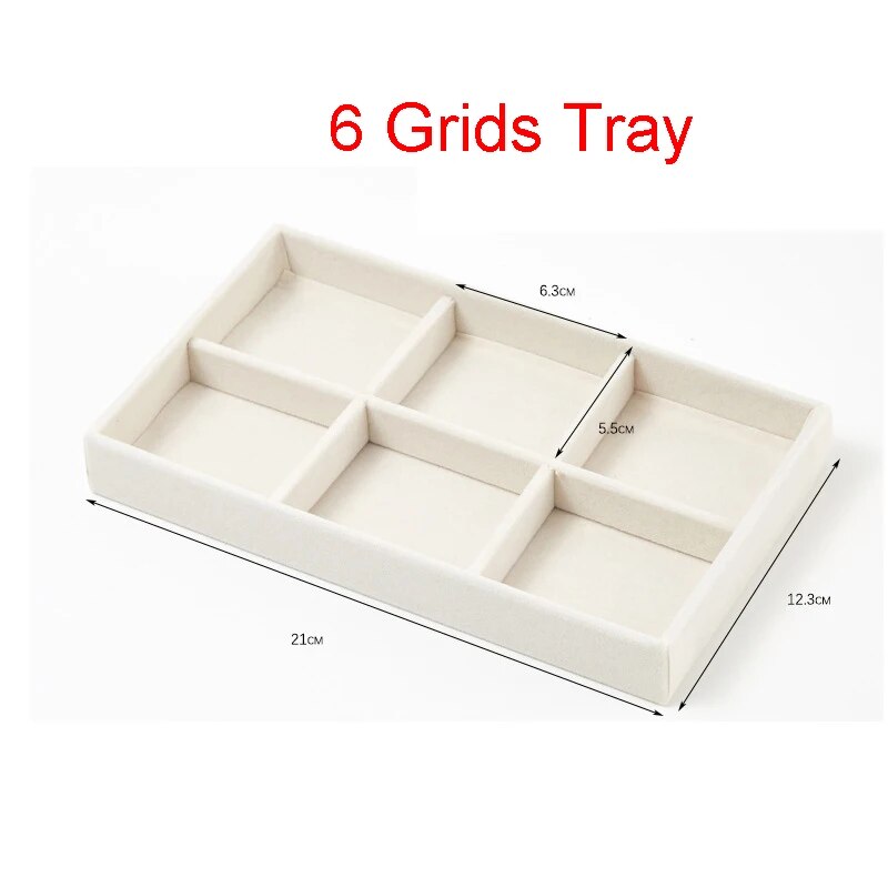 Espositore per gioielli in velluto Porta gioielli squisito Anello portatile Orecchini Collana Organizzatore Scatola di immagazzinaggio Vassoi organizzatore Beige: Blu