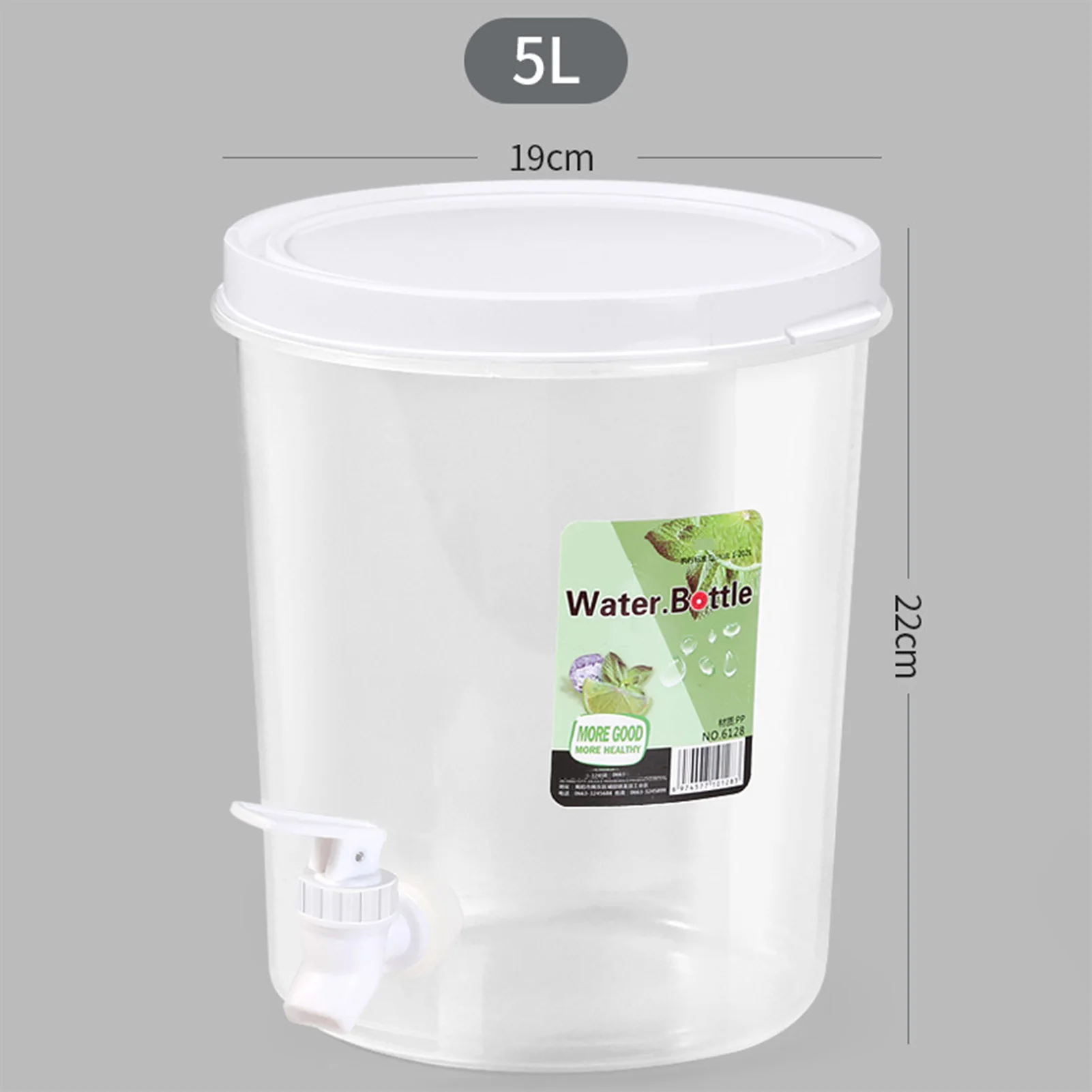 Duży dozownik wody 3,5 l/5 l z kranem Wiadro na zimną wodę Lodówka Dozownik napojów Plastikowy pojemnik na sok owocowy: Jasno szary