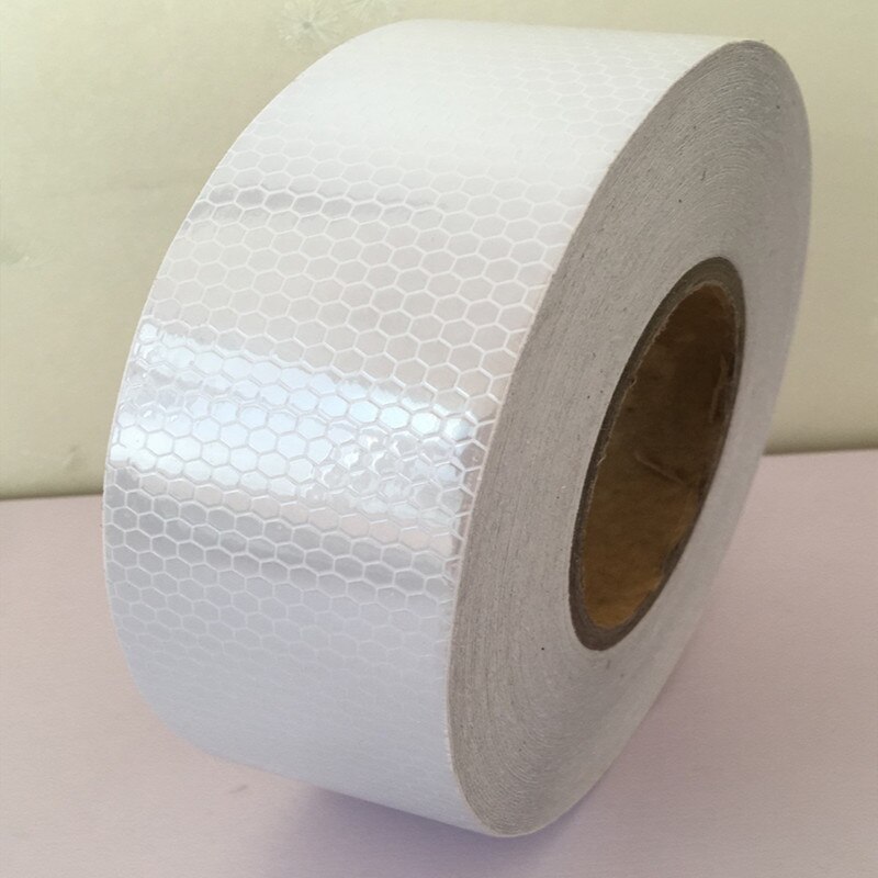 5cm*45m Reflective Material Traffic Road Safety Night Lattice Adhesive Luminous Paper Car Bicycle Warning Reflective Stickers: White