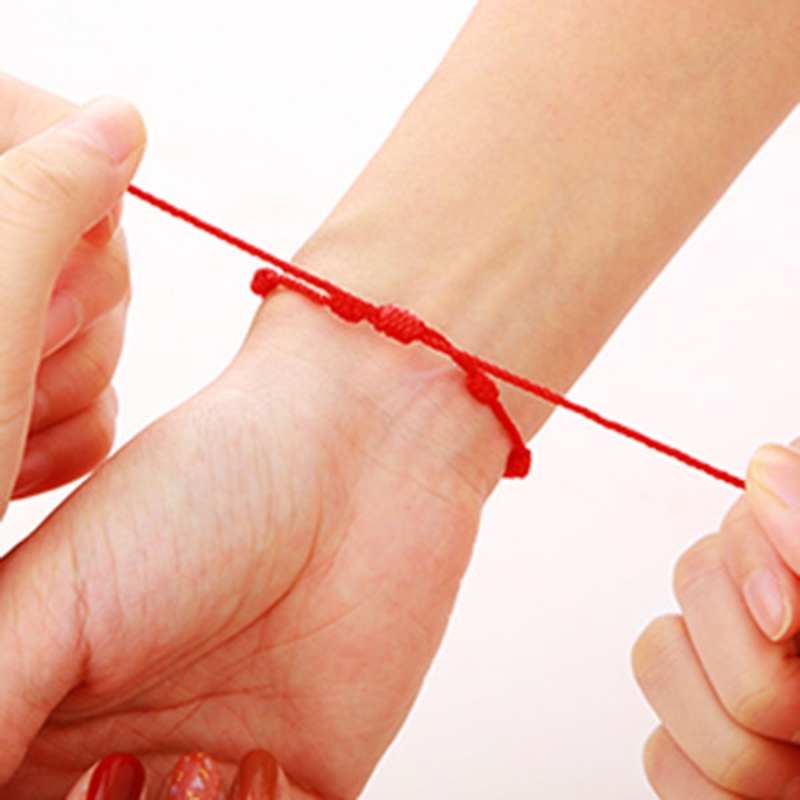 10 pezzi braccialetti con cordino estivo bracciale rosso bracciale con cordino rosso Kabbalah regolabile nodi rossi bracciale con cordino amuleto