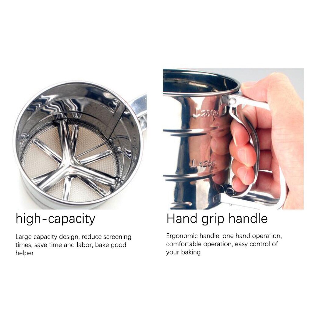 Flour Stainless Steel Large Capacity For Baking Flour Powdered Baking Tools For Cakes Decorating Pastry Kitchen Special Tool #25