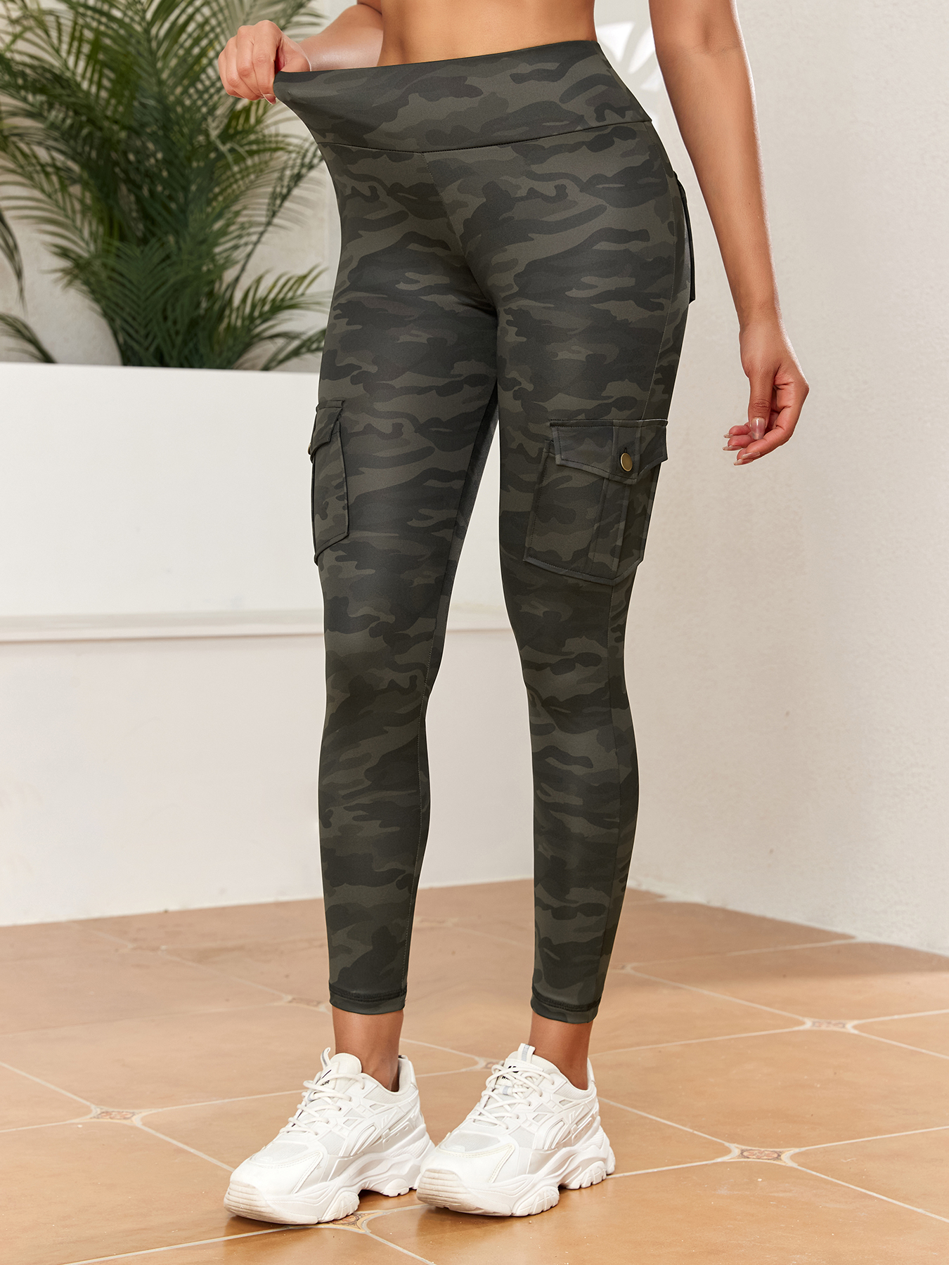 Pockets Camouflage Gym Leggings Women High Waist Fitness Sport Leggings Of Women Running Outdoors Compression Pant
