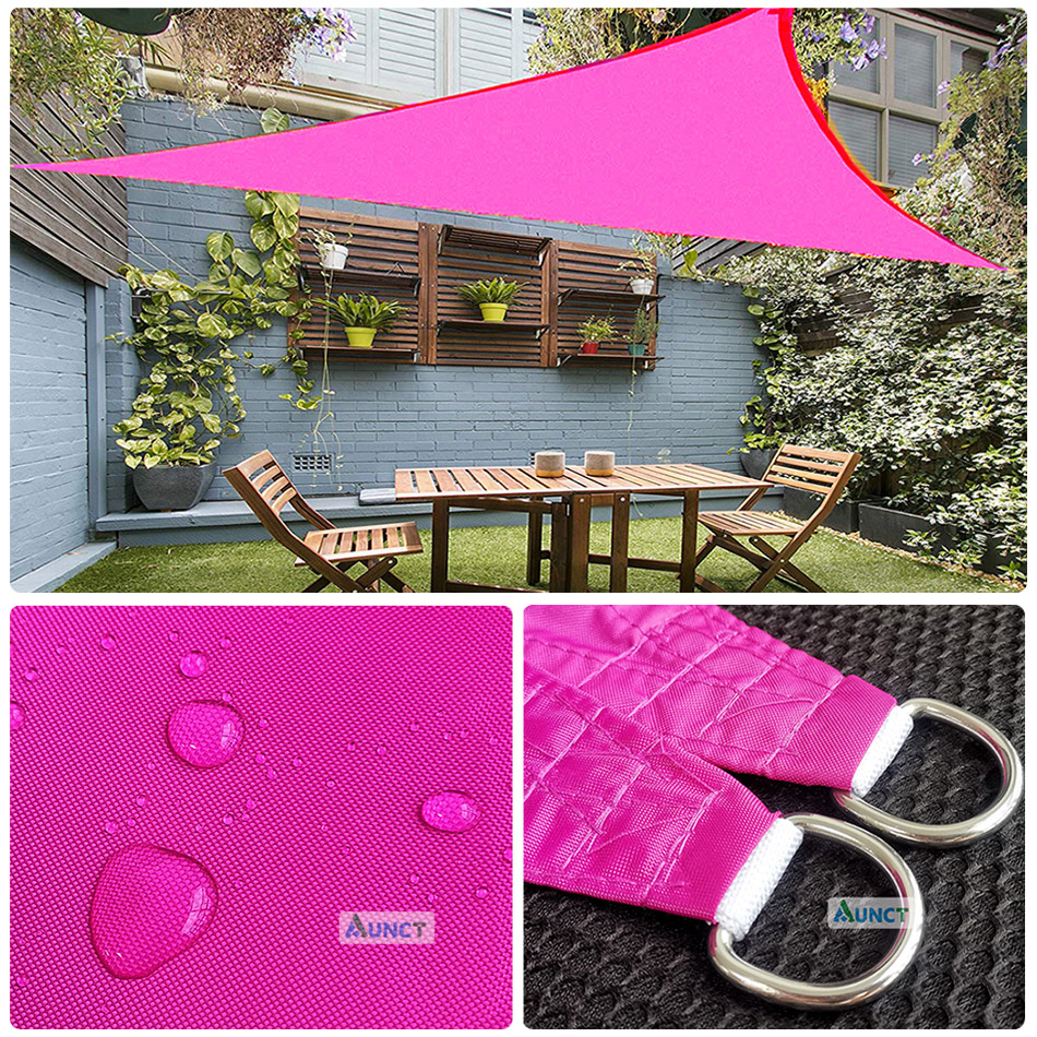 Voile pare-soleil étanche Rose rouge 420D carré Rectangle Triangle jardin terrasse auvent piscine ombre Camp randonnée cour auvent