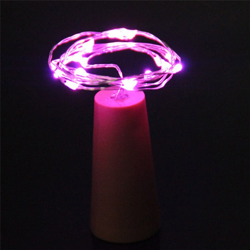 10 vinflasker led lys med kork solcelledrevet kork til fest bryllup jule indretning halloween bar indretning
