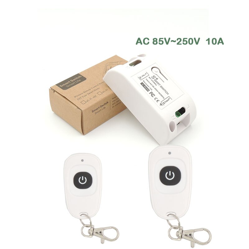 433MHz AC 220V télécommande 10Amp 2200W 1CH relais récepteur et émetteur interrupteur pour éclairage lampe LED et système de porte: 1RC 2B