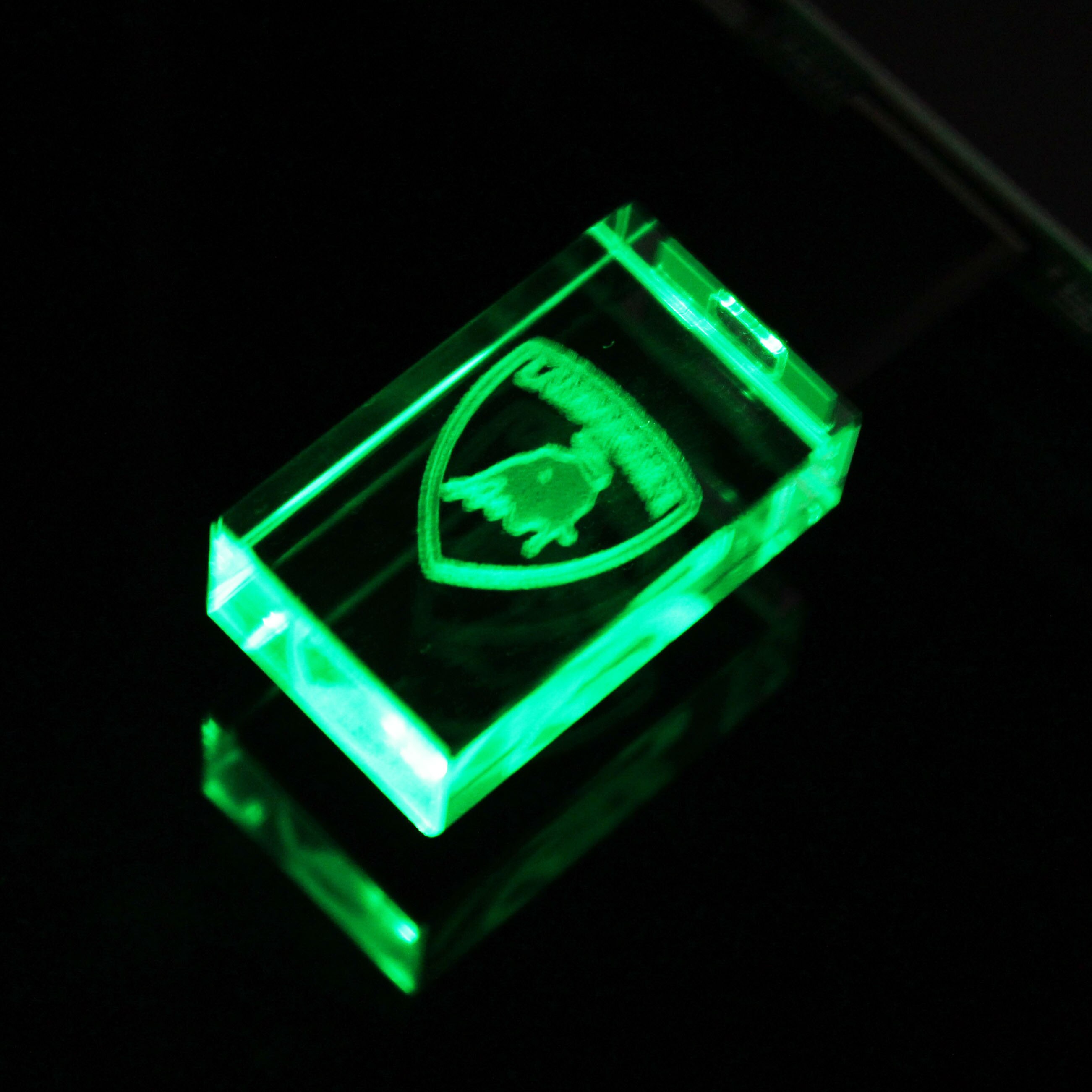 Unidad Flash USB 128GBusb2.0, modelo de llave de coche, cristal metálico, 4GB, 8GB, 16GB, 32GB, 64GB, especial: 128 GB / green