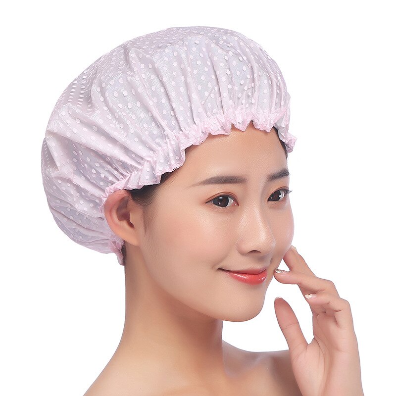 Waterproof Shower Cap Thicken Elastic Bath Hat Bathing Cap Women Spa Bathing Accessory Hair Salon Bathroom Products