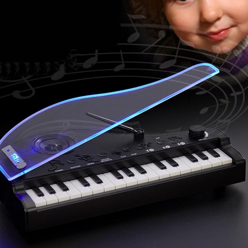 Mini Piano de música HD para llamadas de voz, teclado de luz de inducción con carga USB, juguete para niños, Juguetes Educativos de aprendizaje para niños