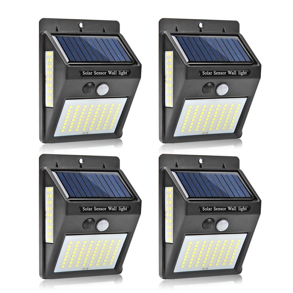 100LED Solar Light Outdoor Solar Lamp 3 Modi Pir Motion Sensor Wandlamp Waterdichte Zonne-energie Licht Voor Tuin Decoratie: 100LED 4pcs
