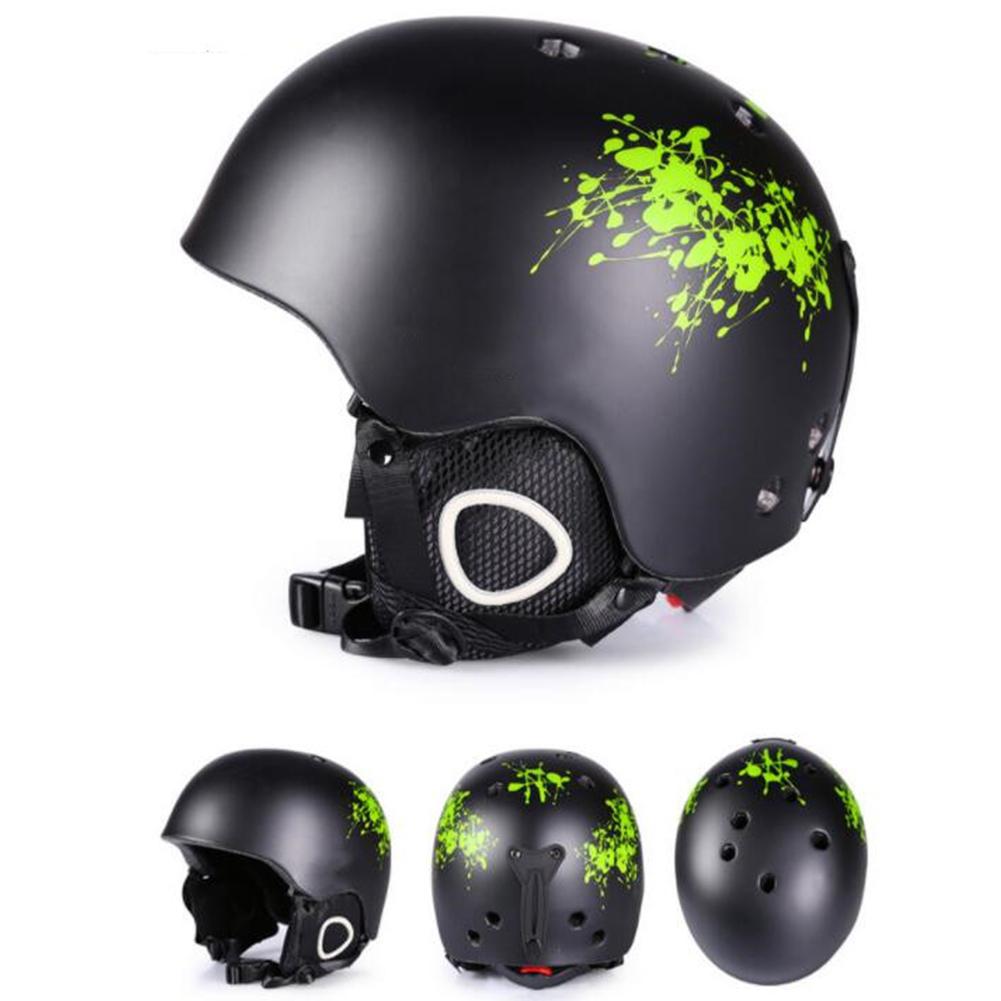 Geïntegreerde Molding Ski Helm Veiligheid Warm Snowboard Helm Ski Beschermende Gear Apparatuur voor Volwassen: graffiti branches / M number