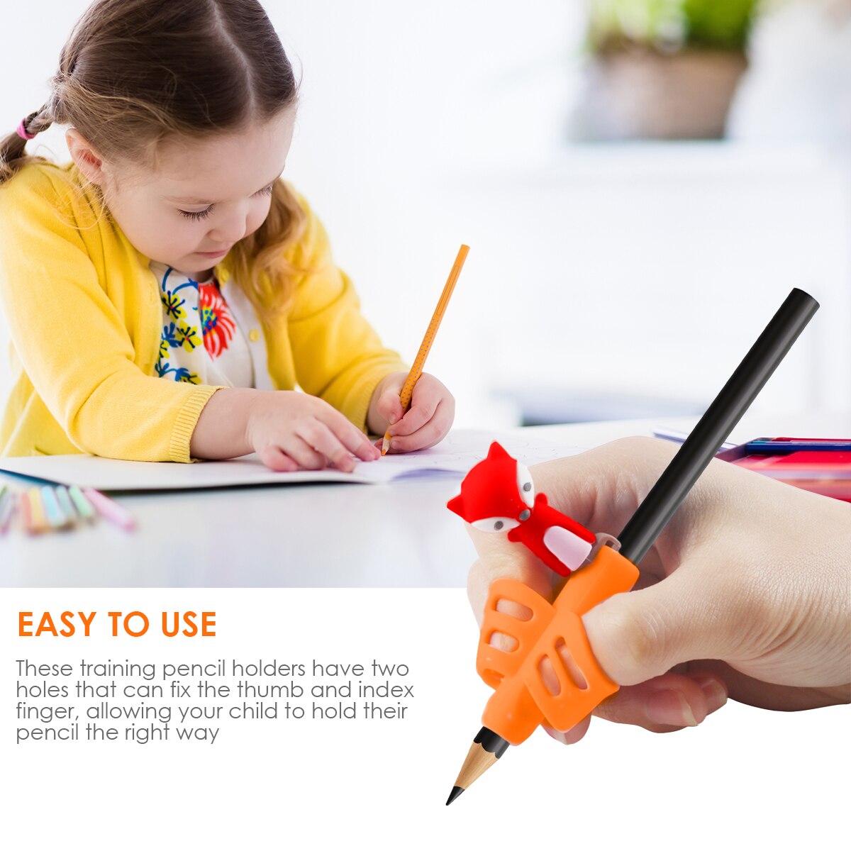 16 stk / sæt blyantgreb blyantkapper børn studerende skrivestøtte greb sæt skrivning holdning korrektion værktøjer