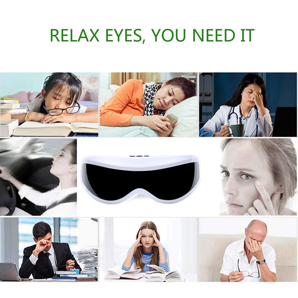 Elektrische Auge Massagegerät Augen Pflege Gerät Falten Müdigkeit Entlasten sterben Körperliche Therapie Akupunktur Massage Brillen Gläser Batterie