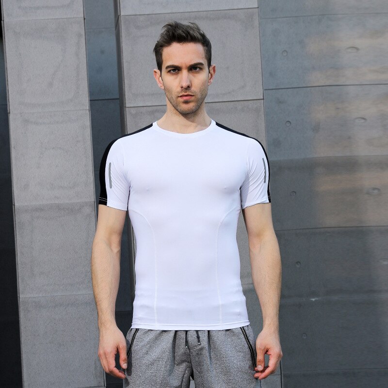 T-shirt de sport en coton à col rond pour homme, vêtement d'entraînement, de gym, de course, moulant et élastique: Mpb 109-3 / S