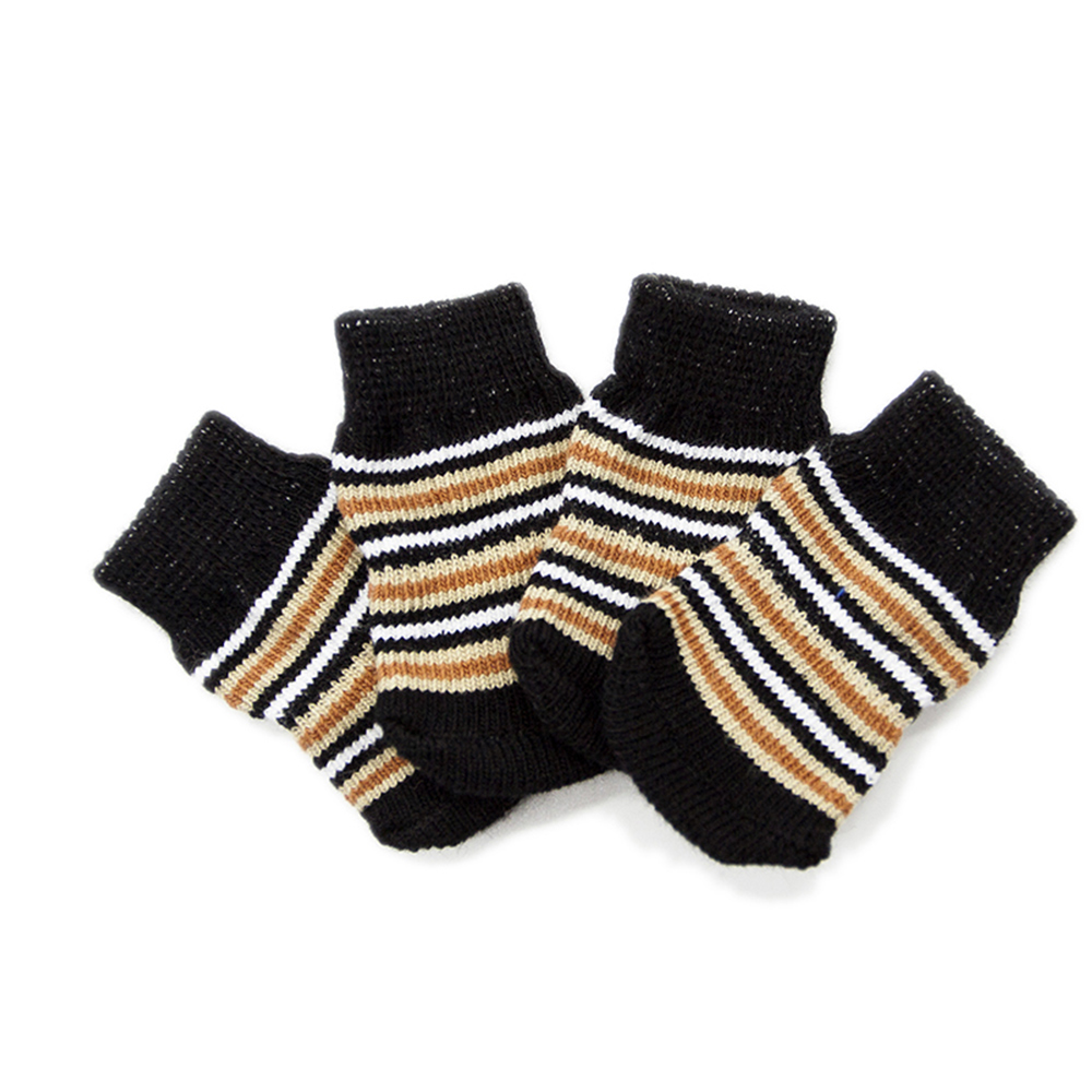 4 stuks katoenen sokken voor honden, antislip gebreide puppy-hondensokken, gemakkelijk te wassen sokken voor honden, huisdierproduct