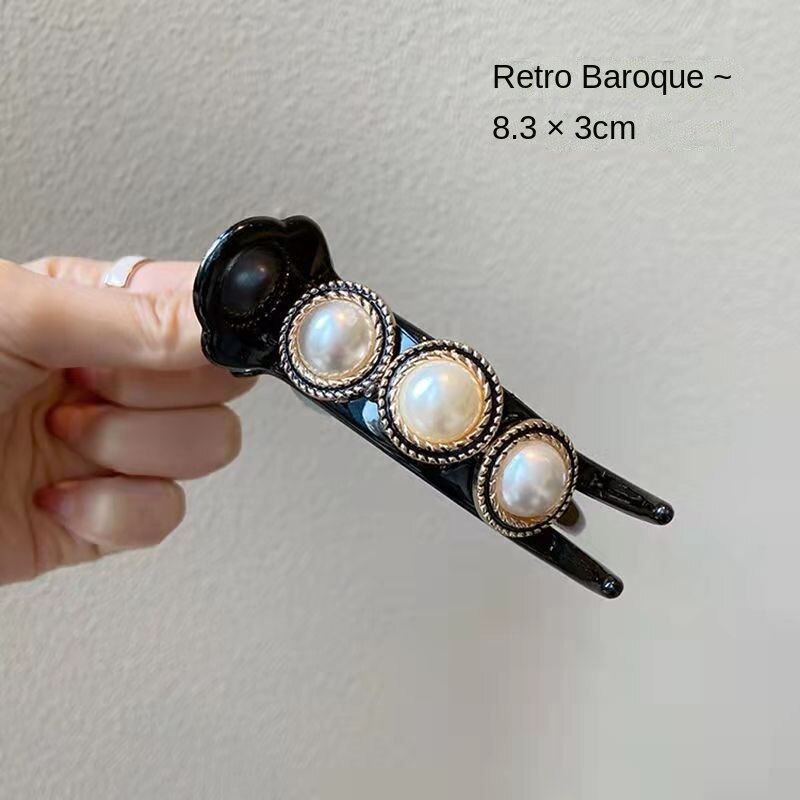 Ball Head Grab Clip Female Summer Net Red French Temperament Imitation Ceramic Flower Lazy Hair Clip Back head hair clip: Yellow