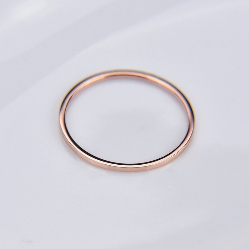 Damen Rose Gold Titan stahl Runde Feste Hochzeit Ring für paar Ring frauen einreihige 3 4 5 6 7 8 9 10 größe wählen