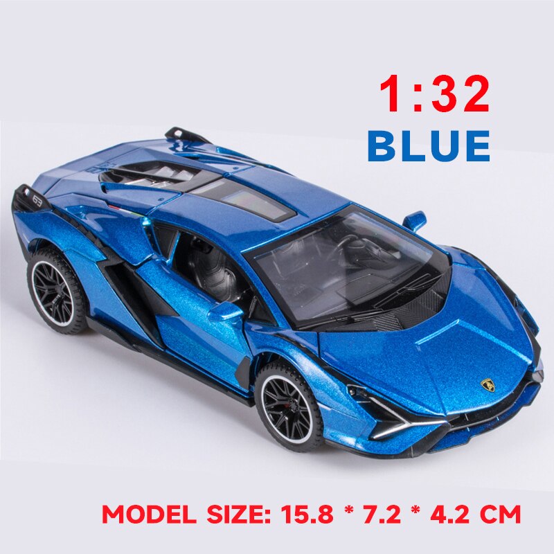 Miniatura Diecast 1:24 modello di auto in lega siano FKP37 Supercar collezione di veicoli in metallo per regalo per bambini giocattolo di compleanno bambini ragazzi: 1 32 SIAN Blue