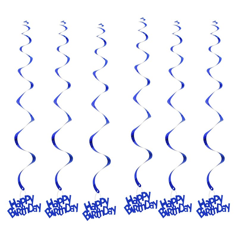 1 set pvc grattis på födelsedagen stjärnor spiral virvel tak hänge dekor bröllop hängande girlanger bunting party födelsedag tillbehör: B07