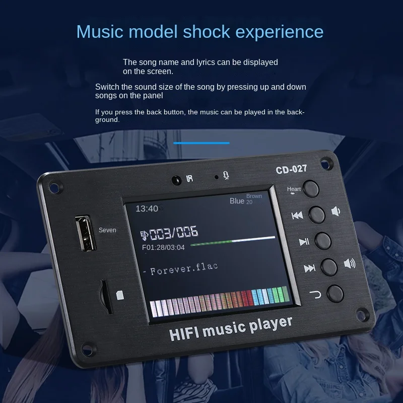 CD-027 MP3 Decoder Board Bluetooth 5,1 Stereo Audio Receiver FLAC WAV APE Dekodierung FM Radio USB TF Für Auto Verstärker