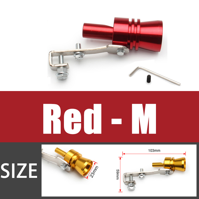 Universele Sound Simulator Auto Turbo Sound Whistle S/M/L/Xl Voertuig Refit Apparaat Uitlaatpijp Turbo geluid Fluitje Auto Turbmuffler: Red M