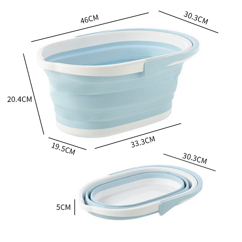 1PC Foldable Water Basket Large Rectangular Portable Folding Car Wash Bucket With Sturdy Handle Cleaning Mop Bathroom Tool