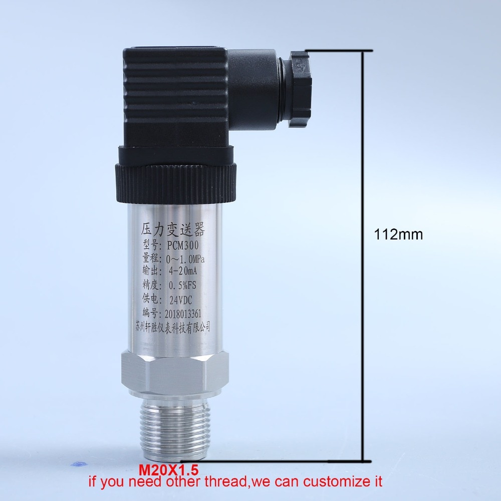 Silicon Pressure Transmitter Pressure Transducer 4-20mA output M20*1.5 thread