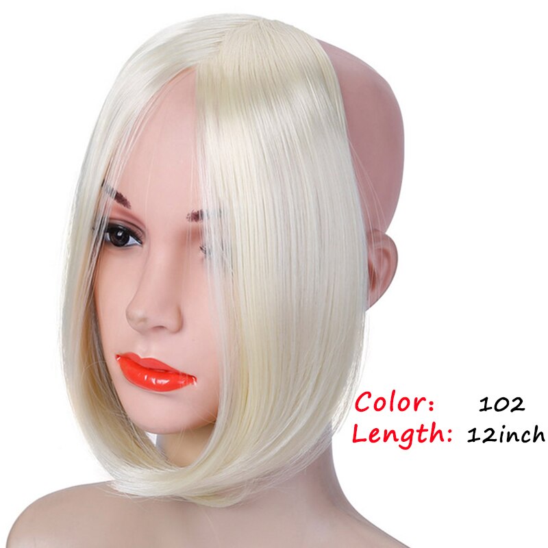 AOOSOO frangia a metà punta superiore capelli pezzo, parrucca fatta a mano per capelli lisci, alternativa invisibile naturale al pezzo di capelli sintetici: 102