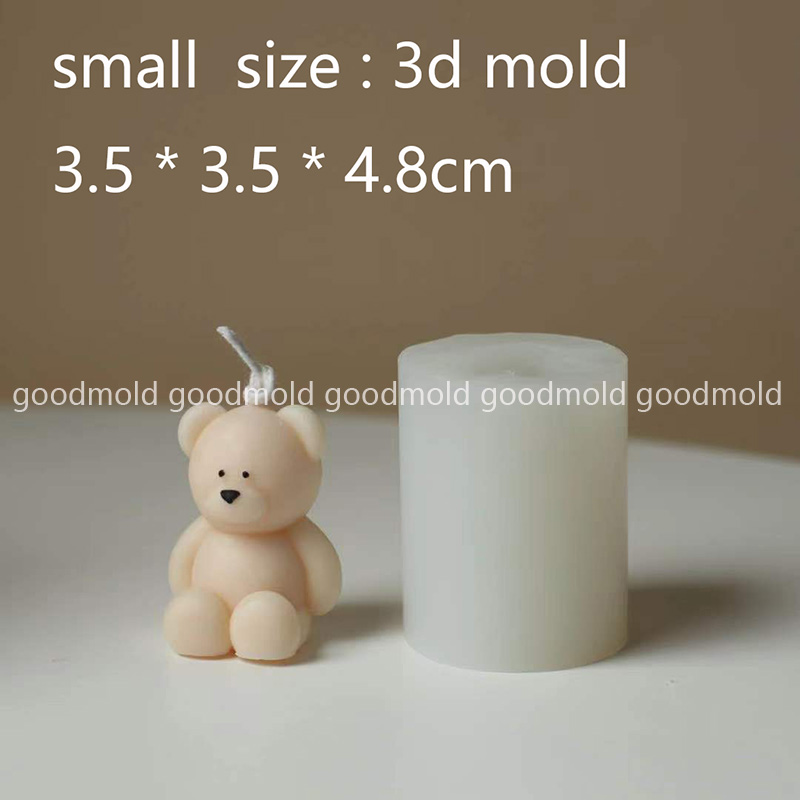 Molde de silicona con forma de Animal para decoración de velas, molde de yeso para aromaterapia con de oso de bebé, 3D coreano: A-mold