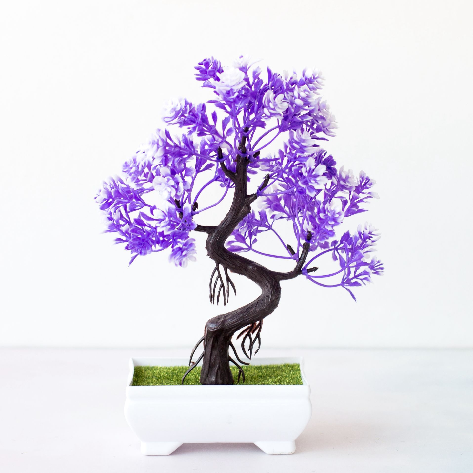 Plantas artificiales realistas, bonsái, plantas de plástico, flores, árbol pequeño, maceta, adornos en maceta para decoración del hogar, decoración de jardín de Hotel: hongyundangtou viole