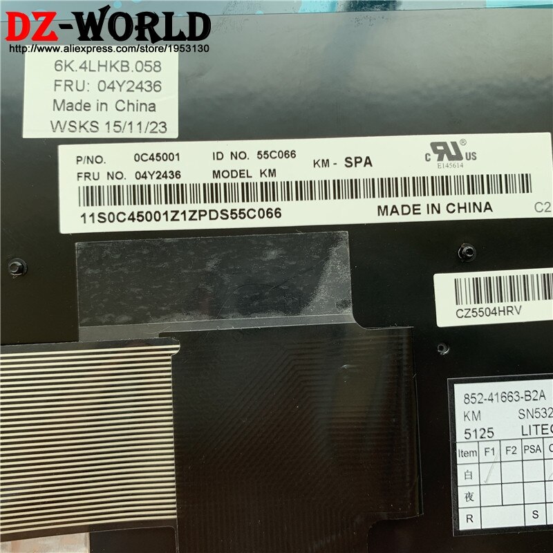 Nova Originais LAS ES Teclado Espanhol para Lenovo Thinkpad P50S T560 W540 T540P W541 T550 W550S L540 L560 Teclado 04Y2436 04Y2358