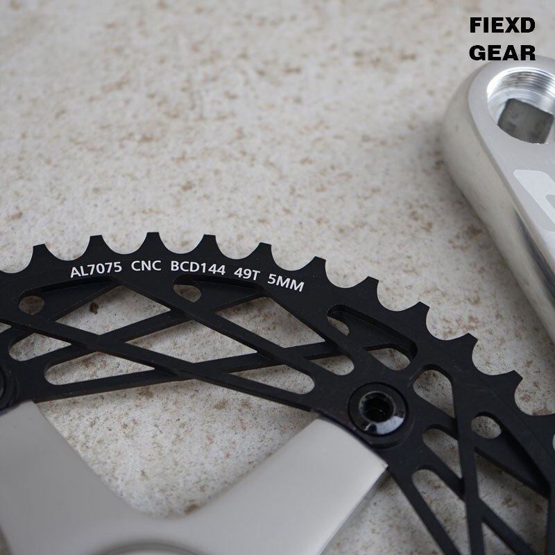 Bicicleta de pista platos y bielas 49T BCD144 de aluminio marcha única fixie bicicleta de carretera piñón fijo bicicleta Chainwheel manivelas
