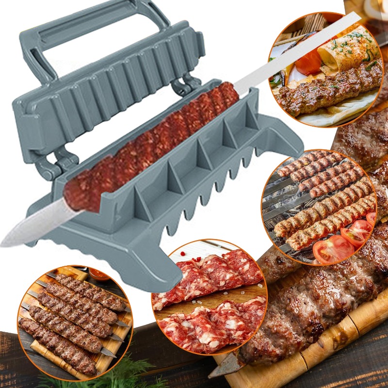Rij Kebab Maker Bbq Vlees Spies Machine Kebab Pers Maker Herbruikbare Plastic Bbq Spies Maker Kebab Voorbereiding BBQ Tool