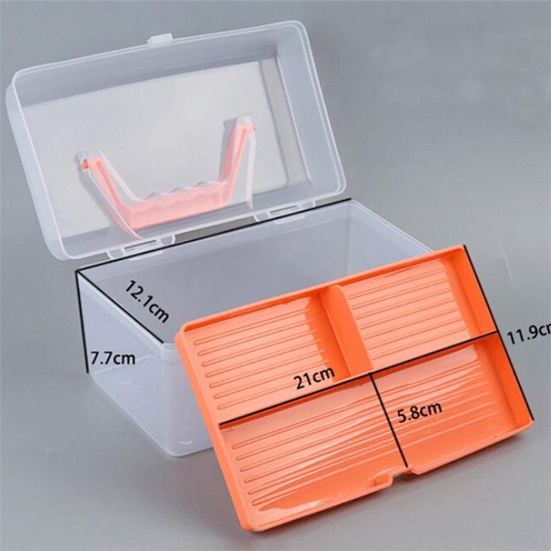 2 Layer Clear Plastic Tool Kits Storage Case With Handle Multipurpose Portable Tool Chest Cabinet Organizer Box #BL4