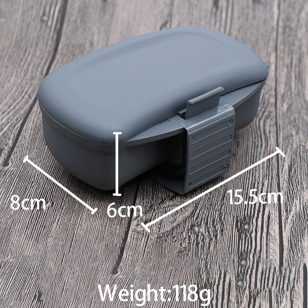 MNFT 1 Uds caja de señuelos de pesca gris oscuro almacenamiento de señuelos de lombriz de gusano de plástico portátil