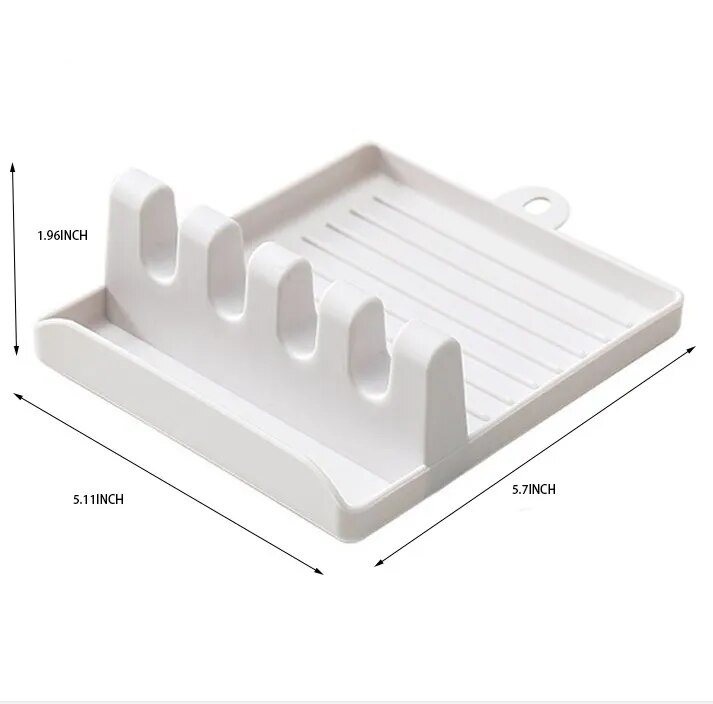 1Pc Keuken Spatel Rek Pot Deksel Rek Planken Aanrecht Schop Lepel Plank Soep Pad Zet Soep Lepel Eetstokjes Houder: WIT