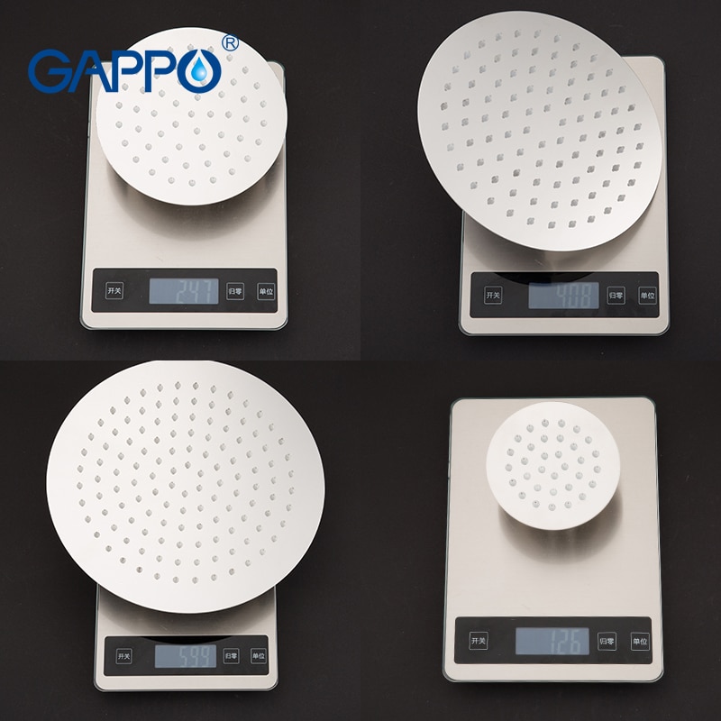 GAPPO okrągły i kwadratowy prysznic ze stali nierdzewnej prysznic deszczowy chrom wysokociśnieniowy ultra-cienki prysznic kran Ducha